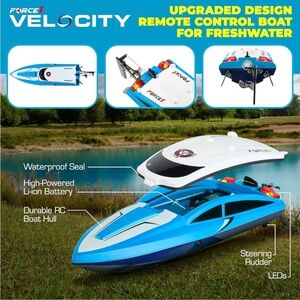 Force1 Velocity Blue and White RC Boat